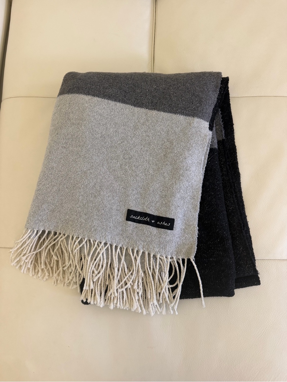 Sackcloth & Ashes Two-Tone Fringe Throw Blanket